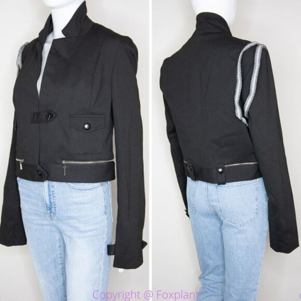 &‎ Danielle black jacket with ribbon on shoulder